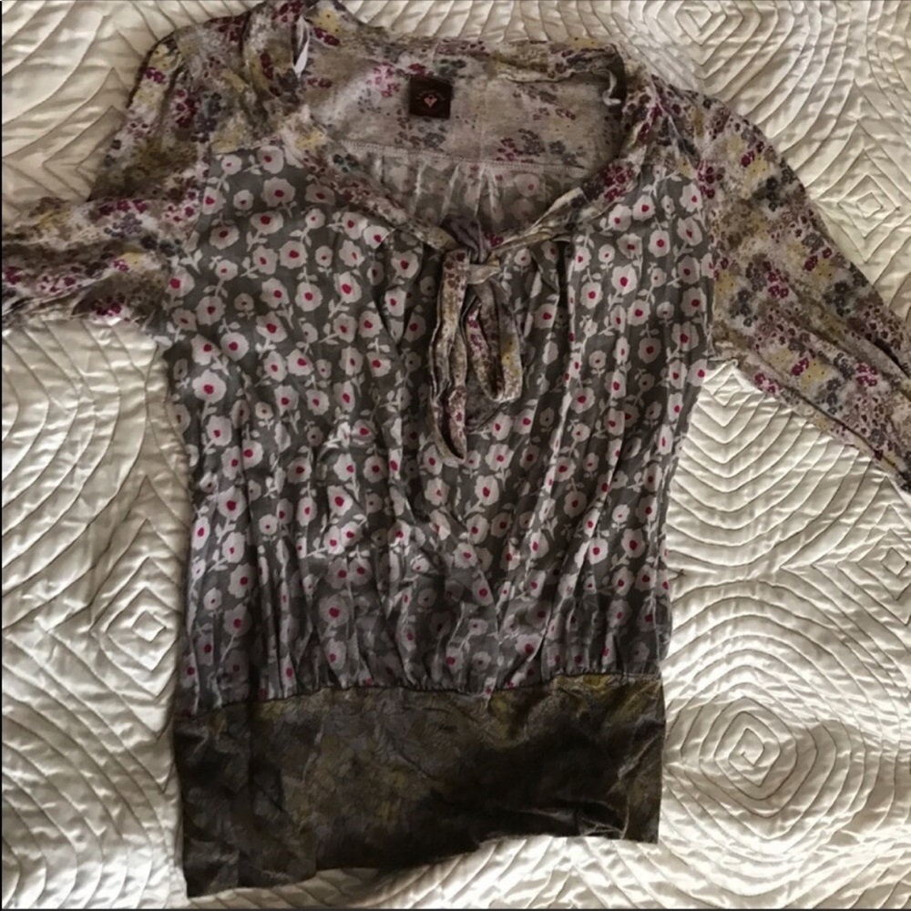 Anthropologie Vintage Liberty Print Tie Neck Defined waist Boho Top! - Picture 6 of 10